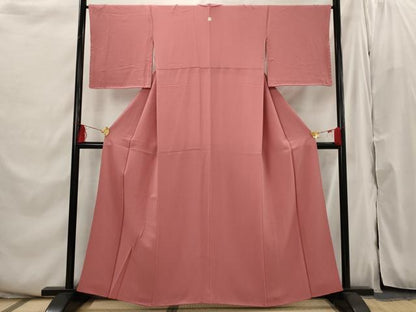 平和屋着物■上質な色無地 紋意匠 今様色 正絹 逸品 AABI6366st