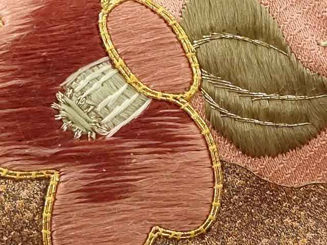 平和屋着物■訪問着 駒刺繍 流水花文 暈し染め 金銀彩 金糸 正絹 逸品 AABI6367st