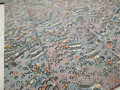 平和屋着物■上質な小紋 風景花文 正絹 逸品 AABI6368st