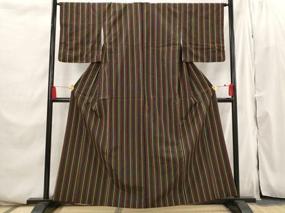 平和屋着物■上質な紬　間道　正絹　逸品　AABI6369st