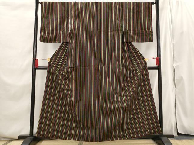 平和屋着物■上質な紬　間道　正絹　逸品　AABI6369st