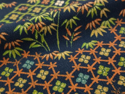 平和屋着物■上質な小紋　松竹梅吉祥文様　鬼しぼ縮緬　正絹　逸品　AABI6376st
