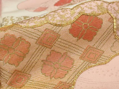 平和屋着物■訪問着 駒刺繍 雲取り花菱文 暈し染め 金彩 正絹 逸品 AABI6390st