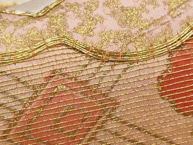 平和屋着物■訪問着 駒刺繍 雲取り花菱文 暈し染め 金彩 正絹 逸品 AABI6390st
