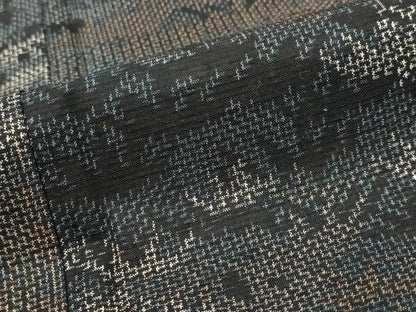 平和屋着物■上質な紬 笹の葉文様 正絹 逸品 AABI6393st