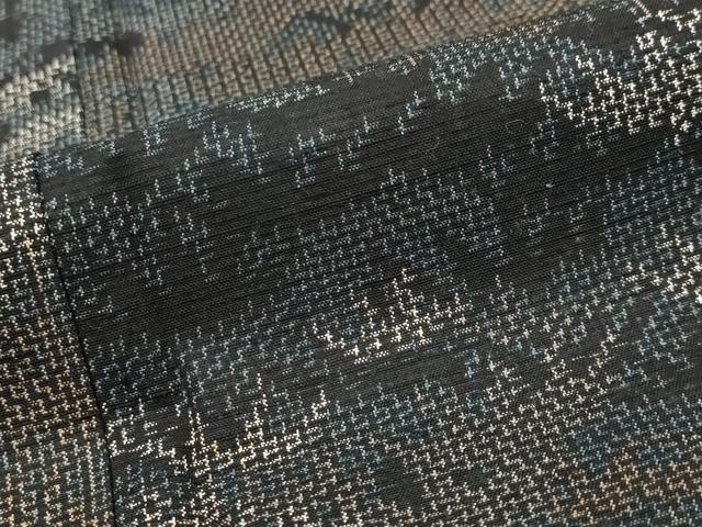 平和屋着物■上質な紬 笹の葉文様 正絹 逸品 AABI6393st