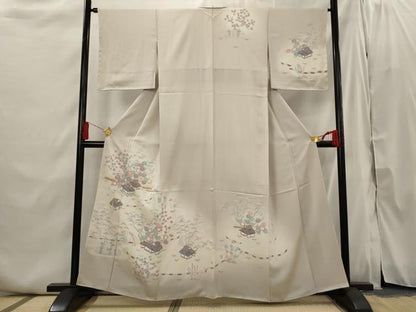 平和屋着物■訪問着 風景花文 暈し染め 正絹 逸品 AABI6397st