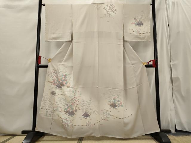 平和屋着物■訪問着 風景花文 暈し染め 正絹 逸品 AABI6397st