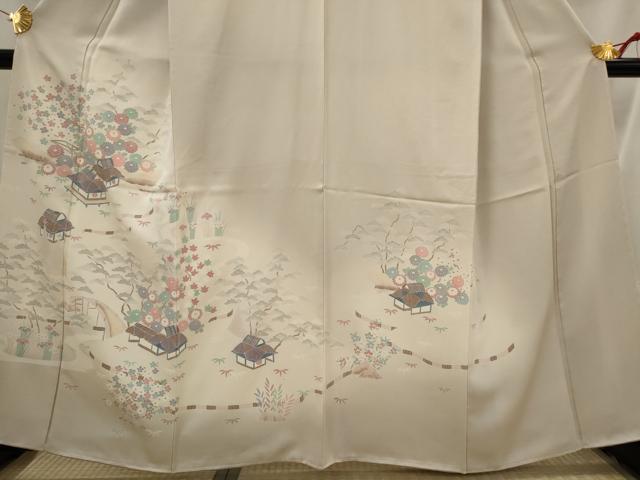 平和屋着物■訪問着 風景花文 暈し染め 正絹 逸品 AABI6397st