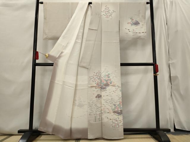 平和屋着物■訪問着 風景花文 暈し染め 正絹 逸品 AABI6397st