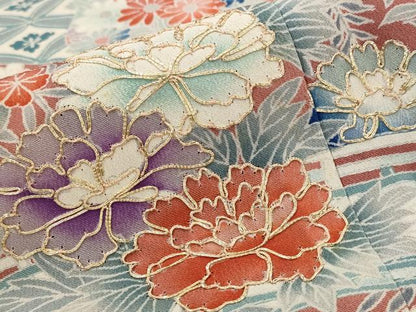 平和屋着物■豪華黒留袖 駒刺繍 熨斗花文 金彩 正絹 逸品 AABI6402st