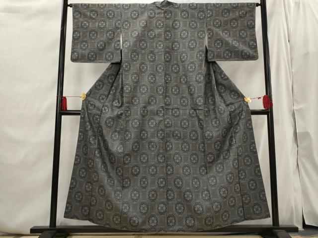 平和屋着物■上質な紬　蜀江花文　正絹　逸品　AABI6406st