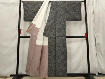 平和屋着物■上質な紬　蜀江花文　正絹　逸品　AABI6406st