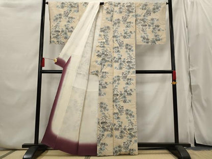 平和屋着物■上質な紬　風景楓文　正絹　逸品　AABI6408st