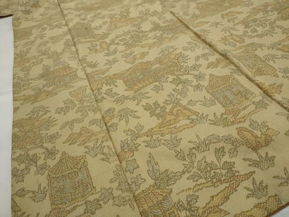 平和屋着物■本場大島紬　風景文　正絹　逸品　AABI6411st