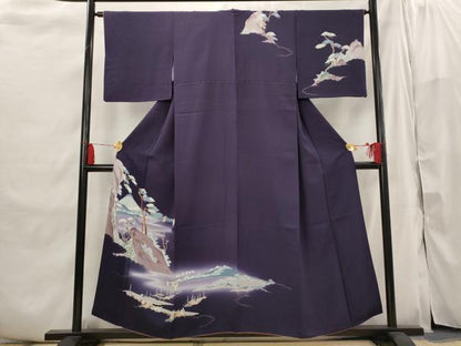 平和屋着物■訪問着　風景文　暈し染め　金彩　正絹　逸品　AABI6414st