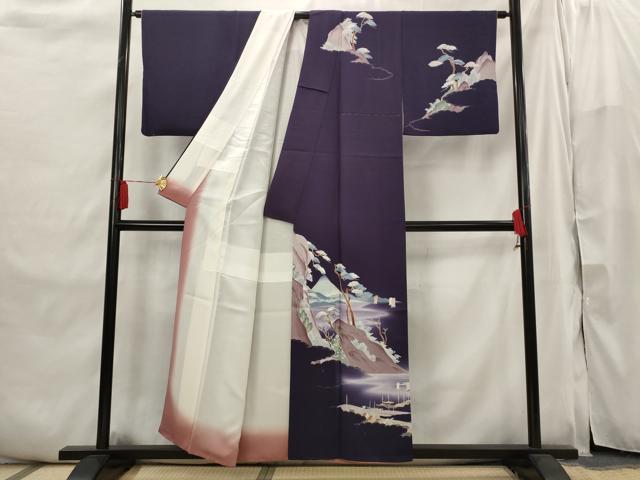 平和屋着物■訪問着　風景文　暈し染め　金彩　正絹　逸品　AABI6414st
