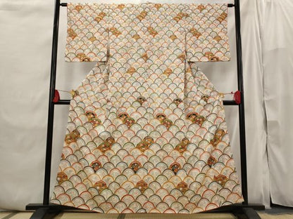 平和屋着物■訪問着 青海波花文 金彩 正絹 逸品 AABI6416st