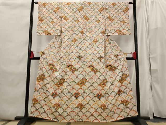平和屋着物■訪問着 青海波花文 金彩 正絹 逸品 AABI6416st