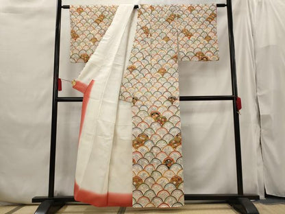 平和屋着物■訪問着 青海波花文 金彩 正絹 逸品 AABI6416st