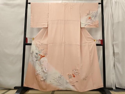 平和屋着物■訪問着 刺繍 御所車花文 暈し染め 金彩 松坂屋扱い 正絹 逸品 AABI6417st