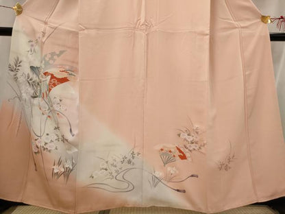 平和屋着物■訪問着 刺繍 御所車花文 暈し染め 金彩 松坂屋扱い 正絹 逸品 AABI6417st