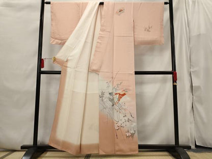 平和屋着物■訪問着 刺繍 御所車花文 暈し染め 金彩 松坂屋扱い 正絹 逸品 AABI6417st