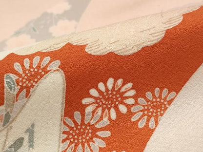 平和屋着物■訪問着 刺繍 御所車花文 暈し染め 金彩 松坂屋扱い 正絹 逸品 AABI6417st