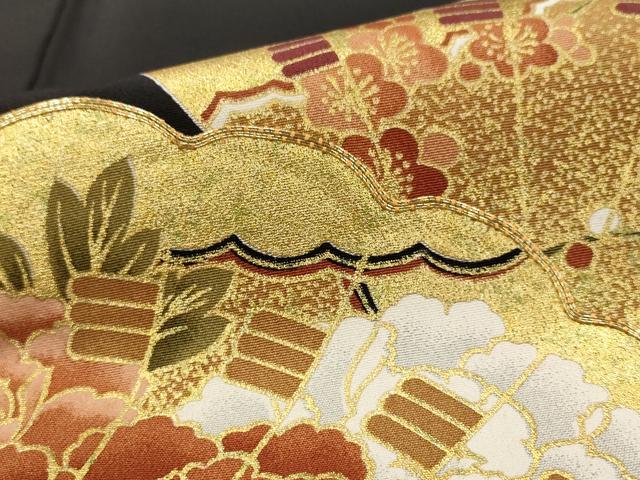 平和屋着物▽訪問着　単衣　駒刺繍　菱取松文　金彩　正絹　逸品　AABG8624ck 平和屋着物□訪問着 駒刺繍 絞り 枝松文 金彩 正絹 逸品 CABG6873xiの