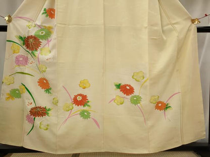 平和屋着物■訪問着　駒刺繍　草花文　暈し染め　金彩　正絹　逸品　AABI6432st