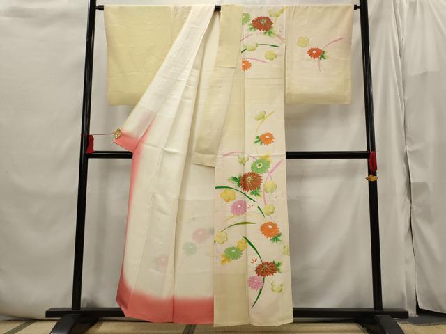 平和屋着物■訪問着　駒刺繍　草花文　暈し染め　金彩　正絹　逸品　AABI6432st