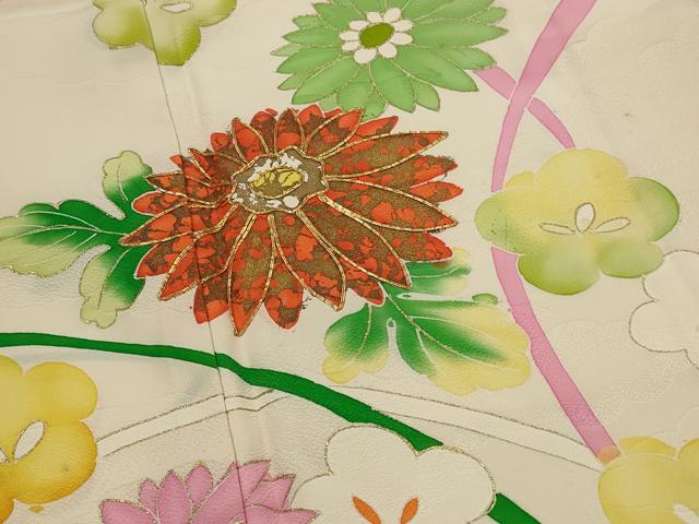 平和屋着物□訪問着 駒刺繍 草花文 暈し染め 金彩 正絹 逸品