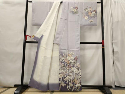 平和屋着物■訪問着　花松文　暈し染め　金銀彩　正絹　逸品　AABI6433st