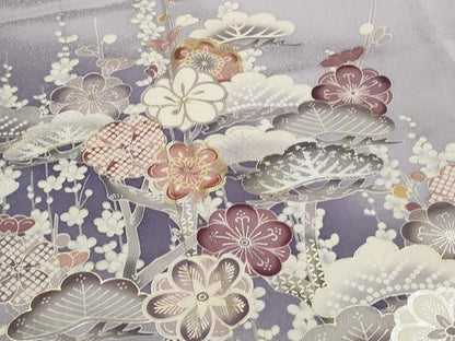 平和屋着物■訪問着　花松文　暈し染め　金銀彩　正絹　逸品　AABI6433st