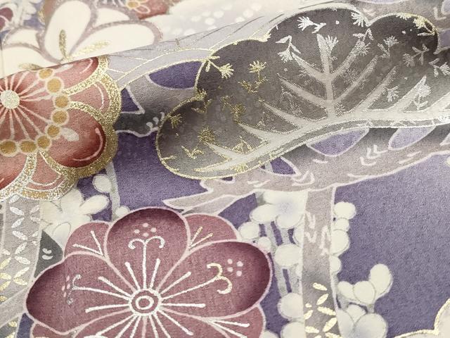 平和屋着物■訪問着　花松文　暈し染め　金銀彩　正絹　逸品　AABI6433st