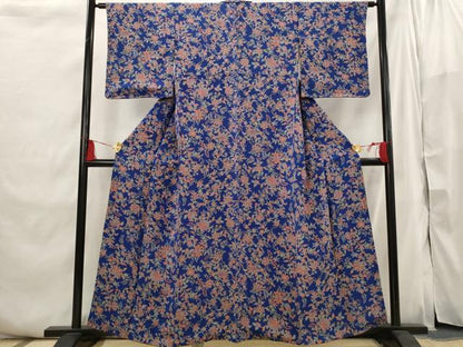 平和屋着物■上質な小紋　更紗花文　正絹　逸品　AABI6434st