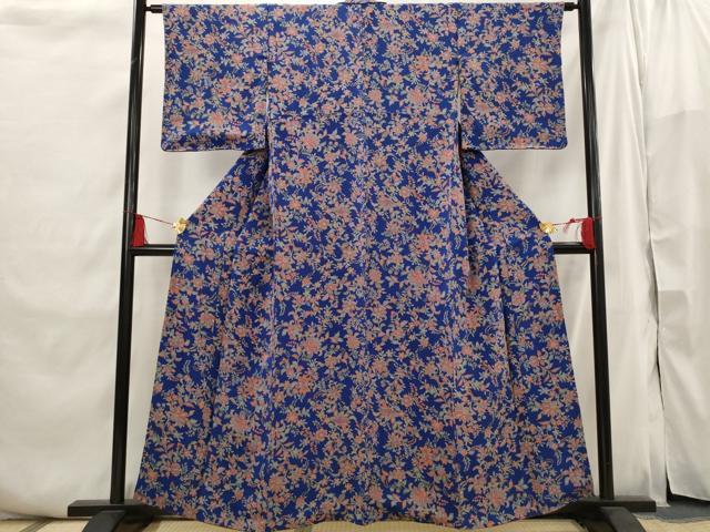 平和屋着物■上質な小紋　更紗花文　正絹　逸品　AABI6434st