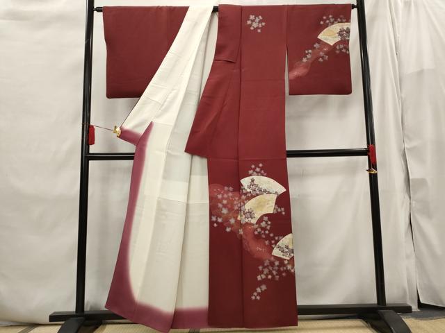 平和屋着物▽訪問着　単衣　地紙流水花文　金彩　正絹　逸品　AABG1030jh 平和屋着物▽訪問着 単衣 地紙流水花文 金彩 正絹 逸品 AABG1030jhの
