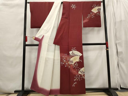 平和屋着物■訪問着　地紙風景花文　金彩　正絹　逸品　AABI6436st
