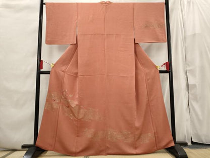 平和屋着物■訪問着 唐草花文 金糸 金彩 正絹 逸品 AABI6440st