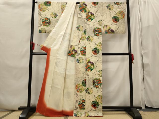 平和屋着物■上質な小紋 花丸文 正絹 逸品 AABI6441st