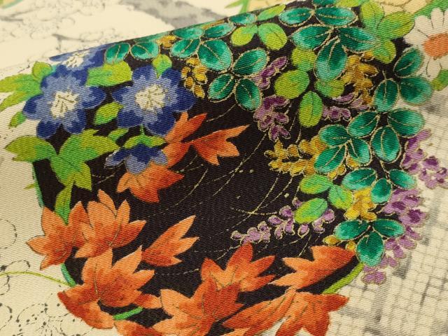 平和屋着物■上質な小紋 花丸文 正絹 逸品 AABI6441st