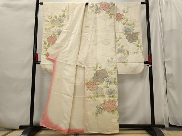平和屋着物■豪華振袖 駒刺繍 絞り 草花文 金銀彩 正絹 逸品 AABI6445st