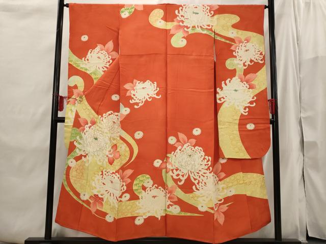 平和屋着物●豪華振袖　駒刺繍　絞り　草花文　金彩　正絹　逸品　AABF4449ph 平和屋着物○豪華振袖 総絞り 駒刺繍 草花丸文 黒地 金彩 正絹 逸品
