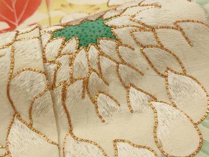 平和屋着物■豪華振袖 駒刺繍 乱菊 正絹 逸品 AABI6446st