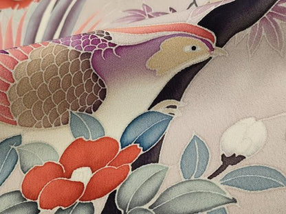 平和屋着物■豪華黒留袖 友禅 流水花鳥文 金彩 正絹 逸品 AABI6448st