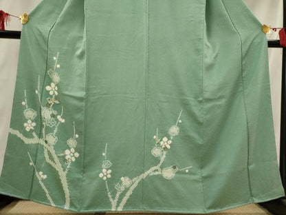 平和屋着物■訪問着 絞り 刺繍 枝梅文 金糸 正絹 逸品 AABI6452st
