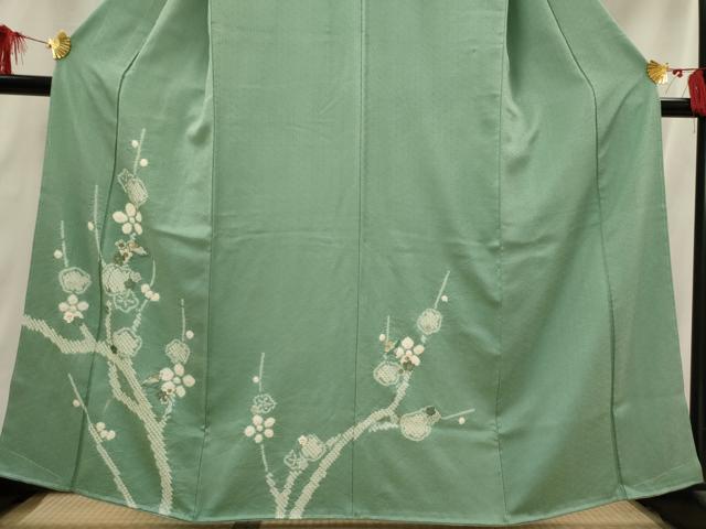 平和屋着物■訪問着 絞り 刺繍 枝梅文 金糸 正絹 逸品 AABI6452st