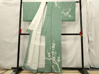 平和屋着物■訪問着 絞り 刺繍 枝梅文 金糸 正絹 逸品 AABI6452st