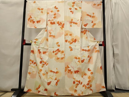 平和屋着物■上質な小紋　舞花文　暈し染め　金彩　正絹　逸品　AABI6453st